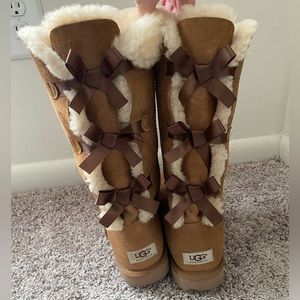 Ugg Chestnut Tall Bailey Bow Boots